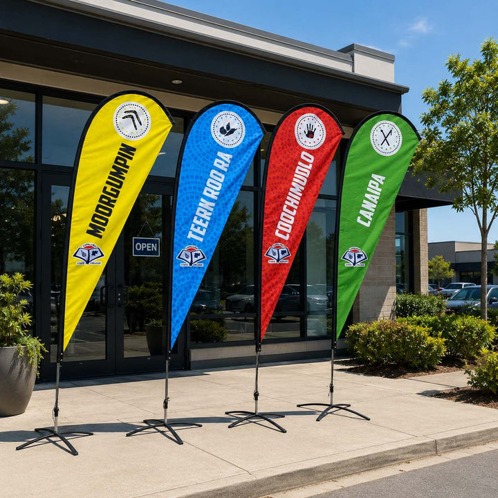 Custom Teardrop Flags with Logo | Outdoor Advertising Flags for ...